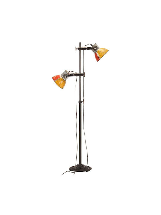 vidaXL Vintage Stehleuchte H160xB28cm. mit Fassung für Lampe E27 Mehrfarbig