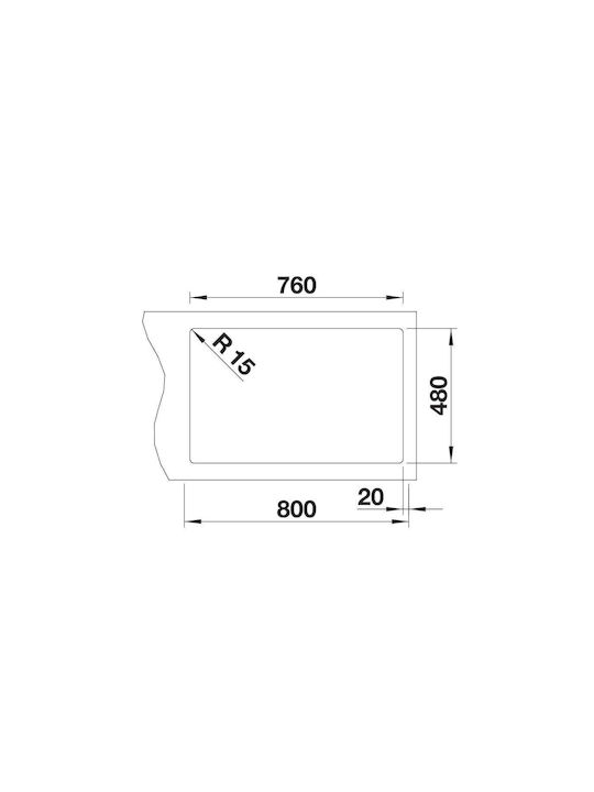 Blanco Legra 8 526226 Drop-In Мивка Ляв от Синтетичен Гранит Ш78xД50см Бял