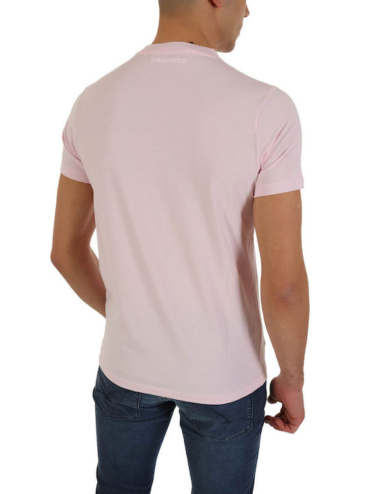 Karl Lagerfeld Men's Short Sleeve T-shirt Pink