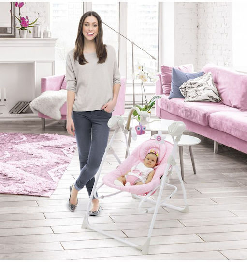 Asalvo Electric Relax pentru Bebeluși Leagăn cu Muzică Roz pentru Copil până la 9kg