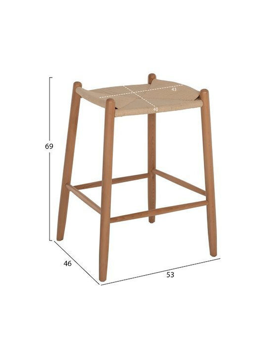 Stool Bar Wooden Brave Beige 44x46x65cm