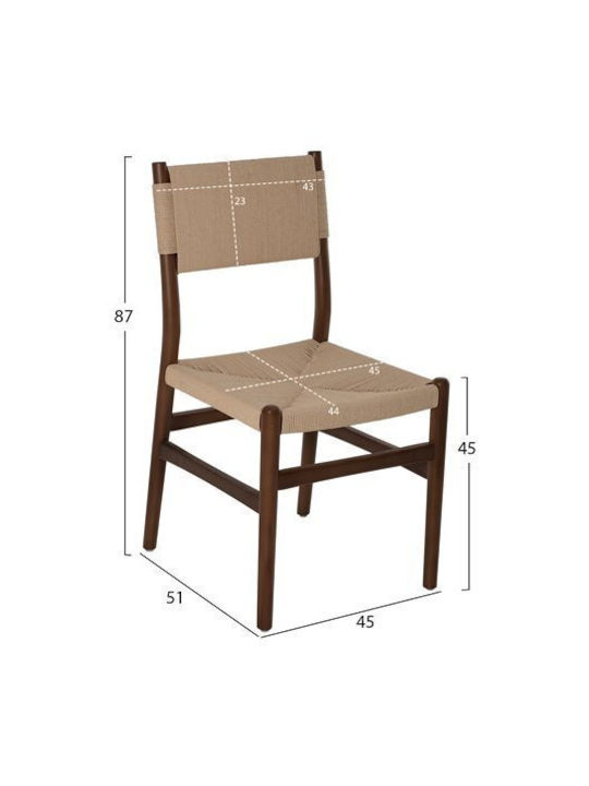 Dining Room Wooden Chair Ecru 48x52x85cm