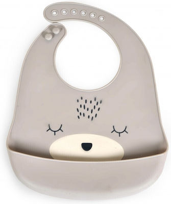 Cangaroo Oscar Waterproof Bib Silicone with Button & Pocket Grey for 4 m+ 110049