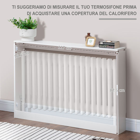 HomCom Κάλυμμα Καλοριφέρ από MDF Λευκό 120x18x84cm