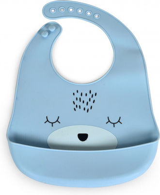 Cangaroo Oscar Waterproof Bib Silicone with Button Blue for 4 m+ 110050