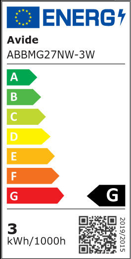 Avide ABBMG27NW-3W LED-Lampe 3W für Fassung E27 und Form G45 Naturweiß 250lm