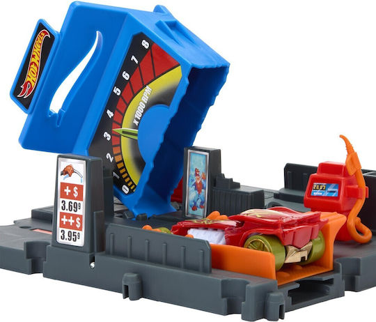 Hot Wheels City Mini Track Fuel Station Shift Scale 1:64 For Ages 4+