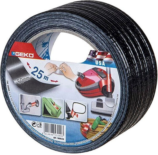Geko Self-Adhesive Fabric Tape Black 50mmx25m 1pcs