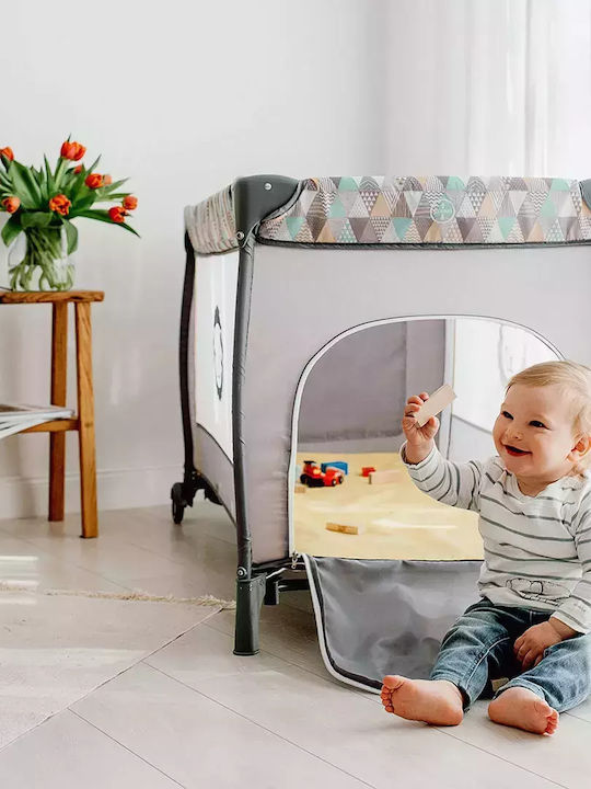 Lionelo Sven Plus Playpen 2 Levels with Changing Table & Mattress Yellow Scandi 127x65cm