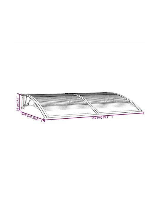 vidaXL Polycarbonat Kapuzinerdach Tür/Fenster P150xB100cm
