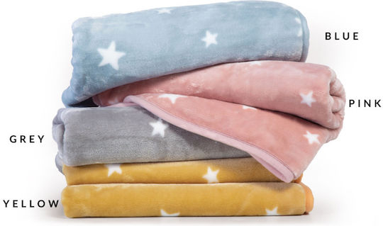 Nef-Nef Homeware Blanket Cot Stellar Velvet Yellow Yellow 100x140cm