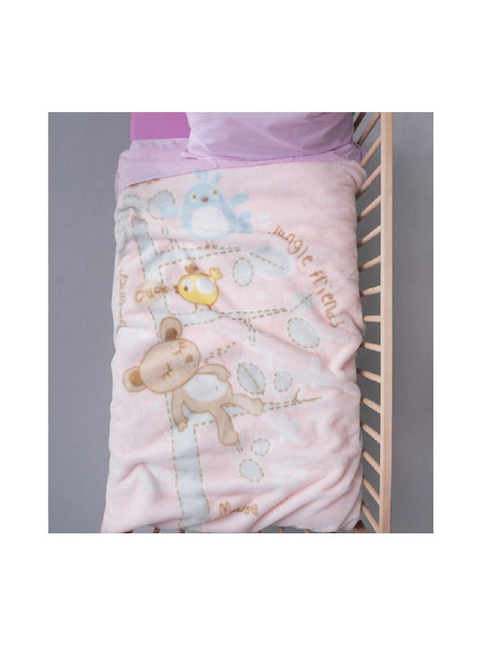 Palamaiki Blanket Cot Bebe Velour BV722 Velvet Beige 110x140cm