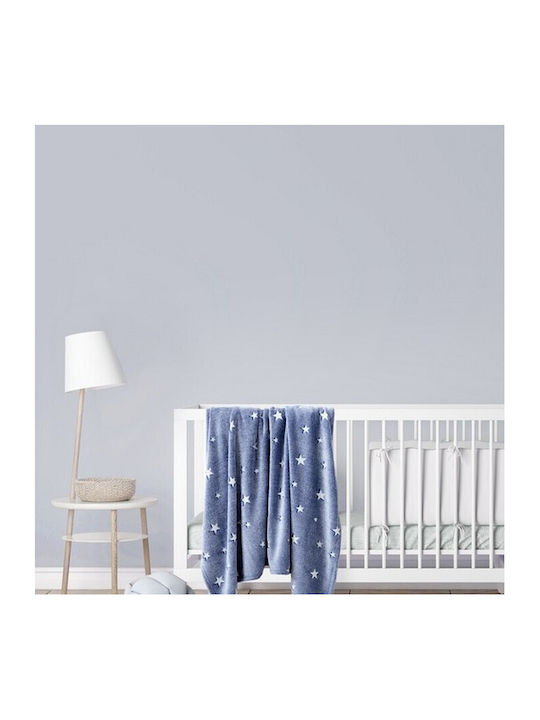 Kocoon Blanket Nursery Swaddling Blankets Glow Star Fleece Blue 80x110cm