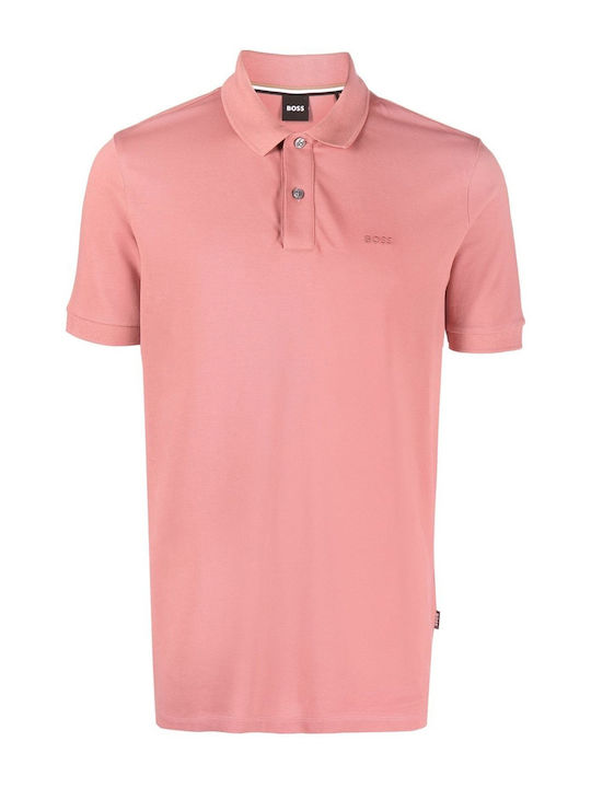 Boss Pallas Polo Herrenbluse Kurzarm Rosa