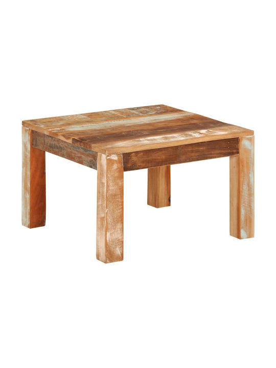 Square Central Coffee Table Made of Solid Wood Multicolour W55xL55xH35cm