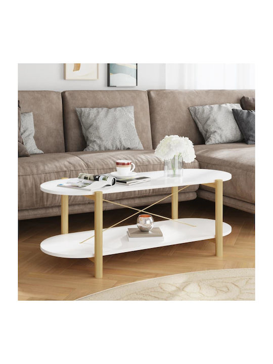 Oval Wooden Coffee Table Natural L110xW48xH40cm