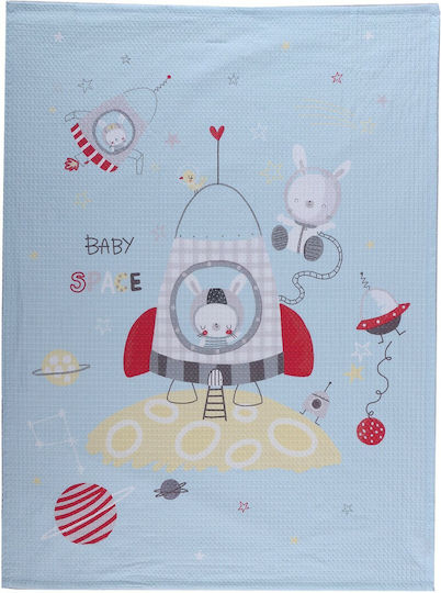 Nef-Nef Homeware Одеяло Детско легло Space Pique Синьо 110x150см.