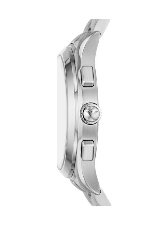 Emporio Armani Paolo Ανδρικό Ρολόι 42mm Αυτόματο με Ασημί Μεταλλικό Μπρασελέ