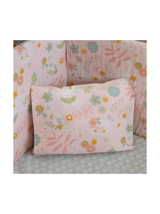 Nima Happy Monkey Set Baby Bettlaken Für Krippe Baumwolle Rosa 120x170cm 3Stück