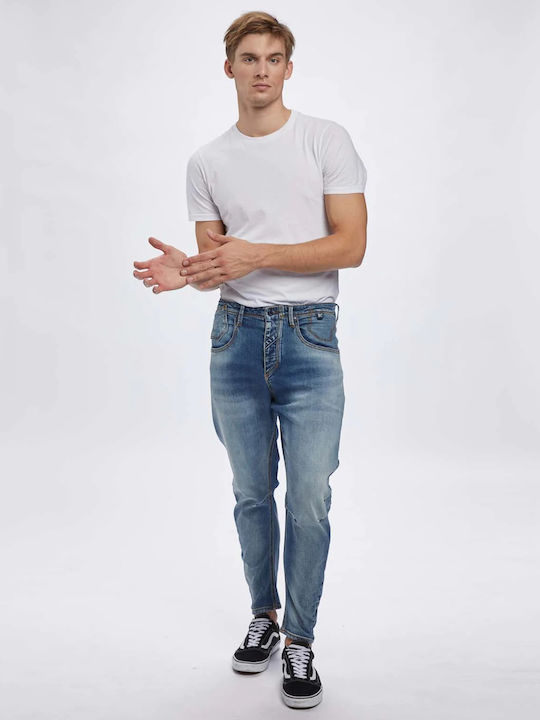 Baggy K4441 Herren Jeanshose mit Entspannter Baggy Anwendung Blau