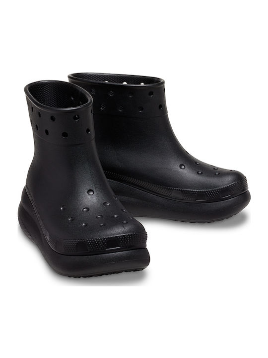 Classic Crush Women's Short High Heel Wellies Black