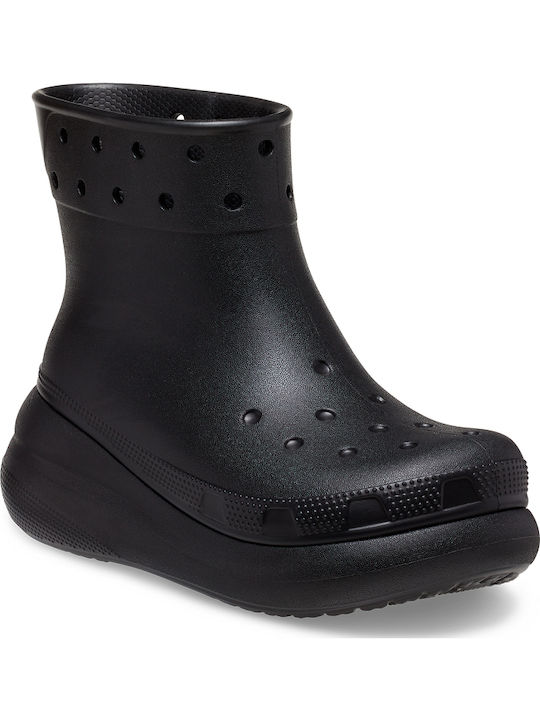 Classic Crush Women's Short High Heel Wellies Black