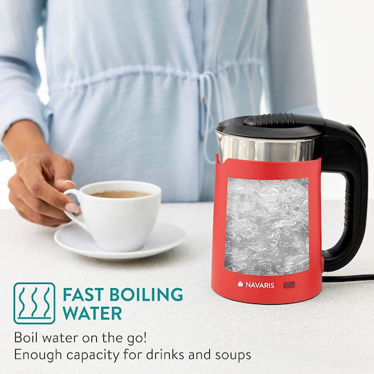 Navaris Kettle Travel Size 500ml 1100W Red
