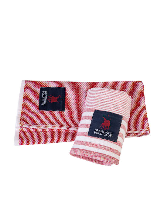 Greenwich Polo Club Kitchen Towel from 100% Cotton White Rose 60x40cm 2 Pieces