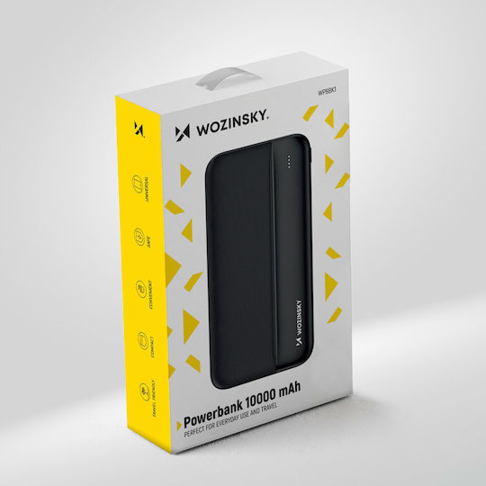 Wozinsky WPBWE1 Power Bank 10000mAh 10W с 2 USB-A порта и USB-C порт Черен