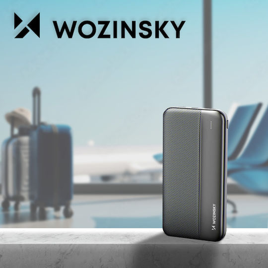 Wozinsky WPBWE1 Power Bank 10000mAh 10W с 2 USB-A порта и USB-C порт Черен