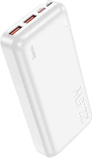 Hoco J101A Astute Baterie Externă 20000mAh 20W cu 2 Porturi de Ieșire USB-A și Port de Ieșire USB-C Power Delivery Albă