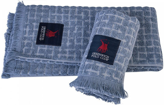 Greenwich Polo Club 2703 Towel from 100% Cotton in Blue Color 60x40cm 2pcs Greenwich Polo Club 2703 Towel from 100% Cotton in Blue Color 60x40cm 2pcs