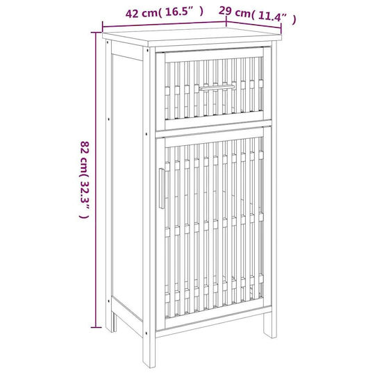 vidaXL Bathroom Cabinet L42xW29xH82cm Walnut