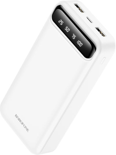 Borofone BJ14A Power Bank 20000mAh 74W με 2 Θύρες USB-A Λευκό