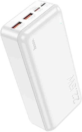 Hoco J101B Astute Power Bank 30000mAh 20W cu 2 Porturi USB-A și Port USB-C Livrarea energiei Alb