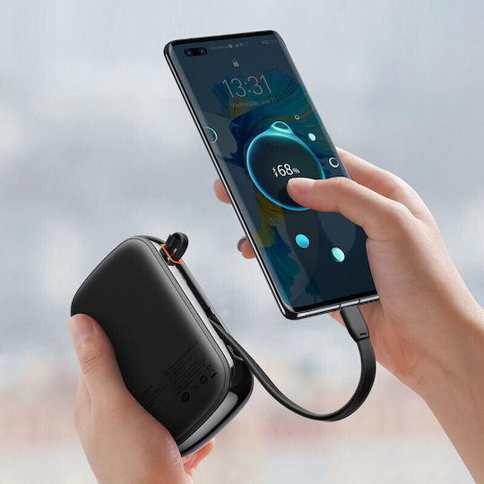 Baseus Qpow Digital Display Power Bank 20000mAh 22.5W с USB-A порт и 2 USB-C порта Черен