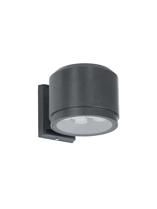 GloboStar Walllight Gona Στεγανή Επιτοίχια Πλαφονιέρα Εξωτερικού Χώρου με Ενσωματωμένο LED σε Μαύρο Χρώμα