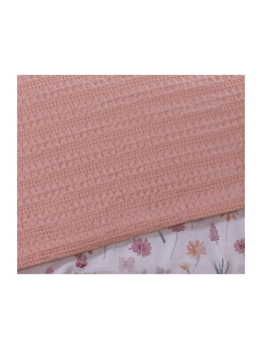 Nef-Nef Homeware Cool Pique Single Blanket 160x240cm Salmon
