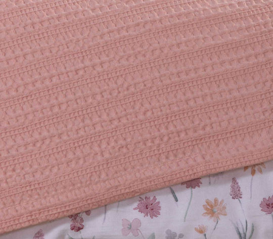 Nef-Nef Homeware Cool Κουβέρτα Πικέ Μονή 160x240εκ. Salmon