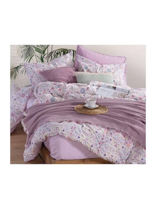 Nef-Nef Homeware Apollo Pătură Pique Extra-dublă cu franjuri 230x240cm. 033280 Mauve