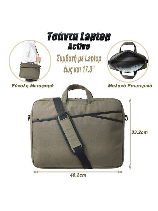 Τσάντα Ώμου / Χειρός 17.3" Army Green 0123.043