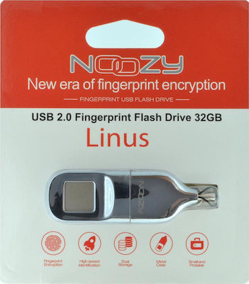 Noozy Linus 32GB USB 2.0 Stick Ασημί