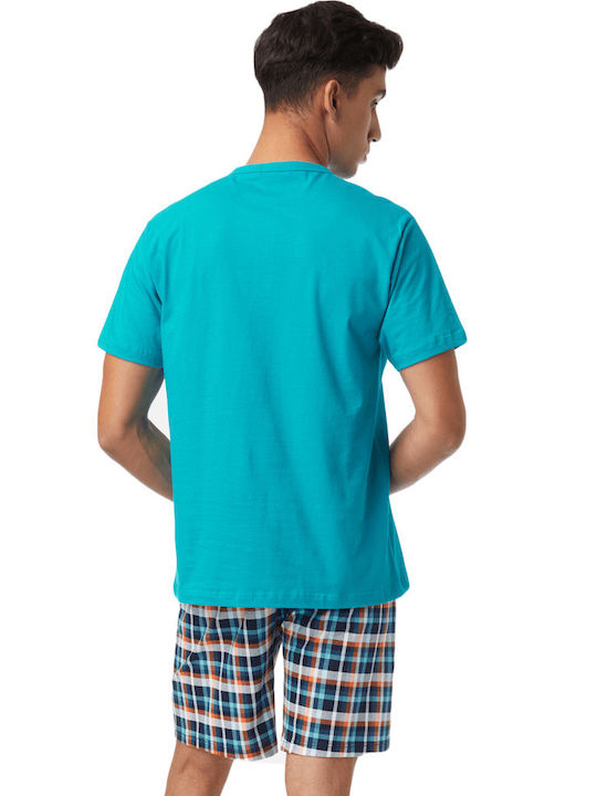 Minerva Men's Summer Pajamas Set Light Blue