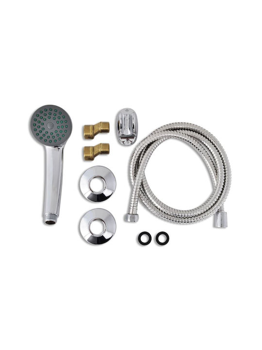 vidaXL Mischung Bade- / Duscharmatur Badewanne Komplettes Set Silber