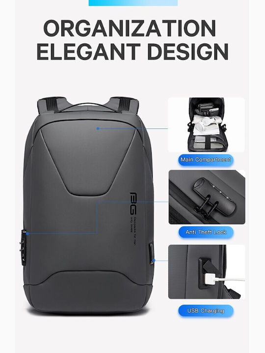 Bange Waterproof Laptop Backpack for 15.6" Laptop with USB Port in Gray Color 22188
