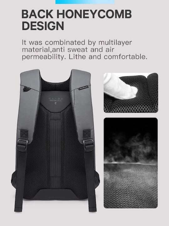 Bange Waterproof Laptop Backpack for 15.6" Laptop with USB Port in Gray Color 22188