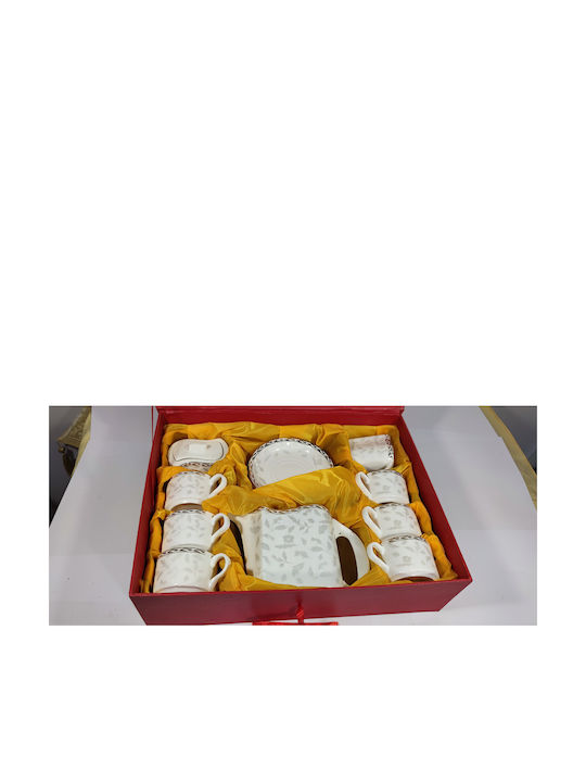 Epiplo-Fos Tea Set with Cup Porcelain White 9pcs