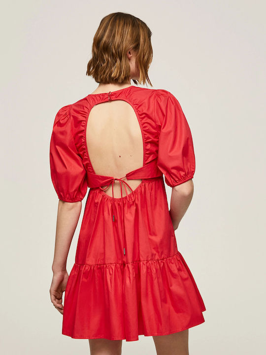 Pepe Jeans Bella Sommer Mini Kleid Rot