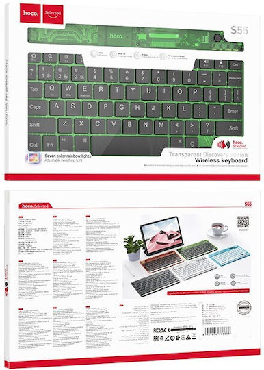 Hoco S55 Fără fir Bluetooth Doar tastatura Engleză US Verde