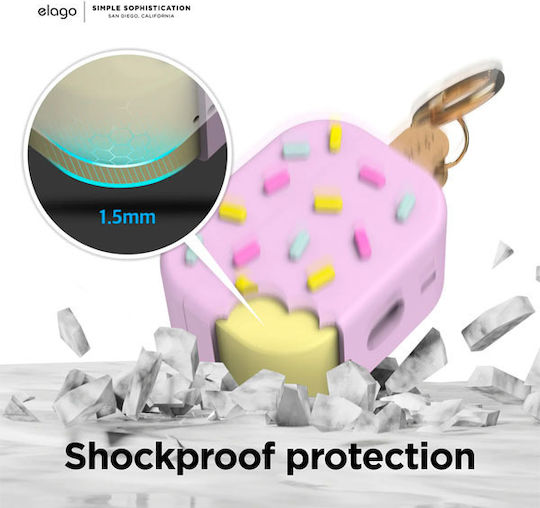 Elago Ice Cream Husă cu cârlig în culoarea Roz pentru Apple AirPods Pro 2